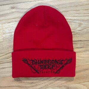 Dungeons Deep Records Red Beanie with Black Logo